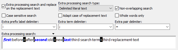 Delimited search type